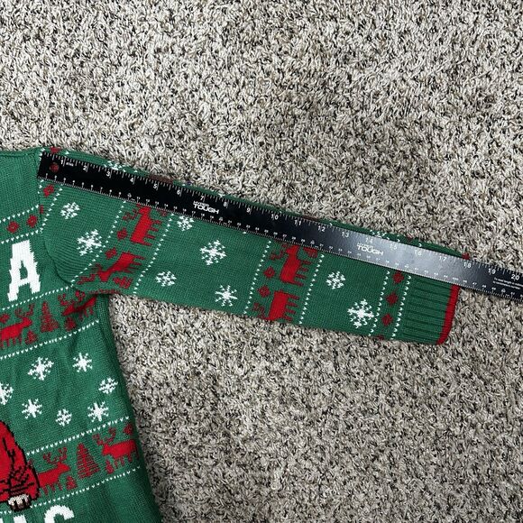 Holiday Time Kids Sz M 8 Green Christmas Sweater Santa Paws Pug Dog Ugly Sweater - Picture 7 of 9